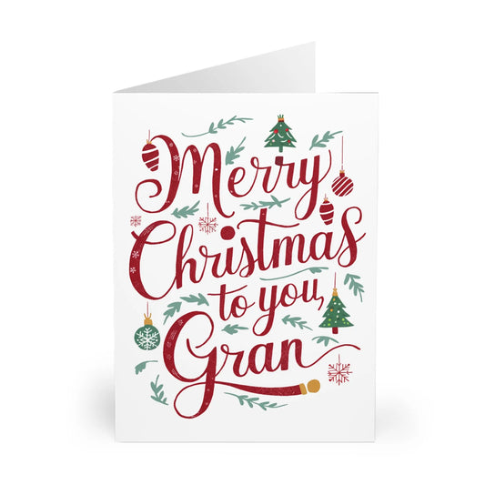 Front Christmas Card Merry Christmas To You Gran