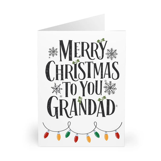 Front Christmas Card Merry Christmas To You Grandad Fairy Lights