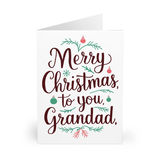 Front Christmas Card Merry Christmas To You Grandad Garland