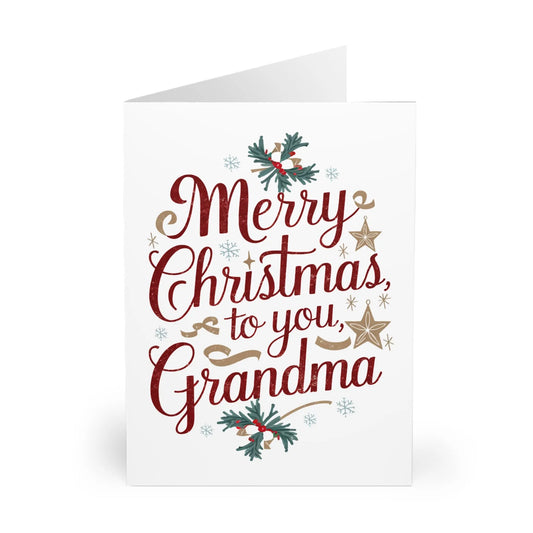 Front Christmas Card Merry Christmas To You Grandma