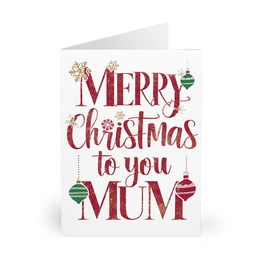 Front Christmas Card Merry Christmas To You Mum