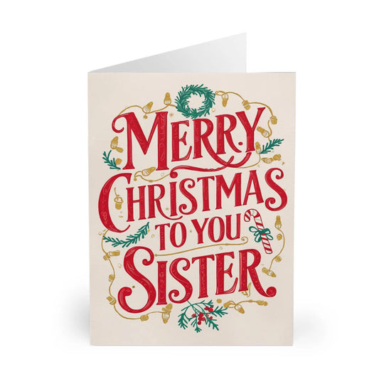 Front Christmas Card Merry Christmas To You Sister