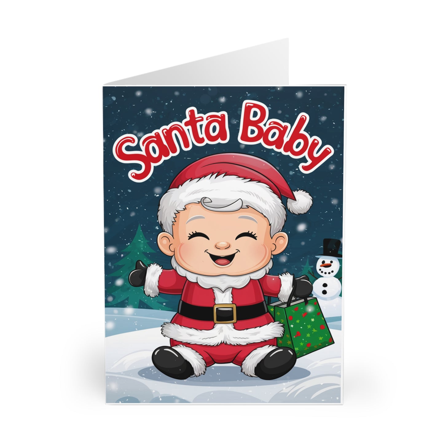 Christmas Card Santa Baby Funny Baby Card front