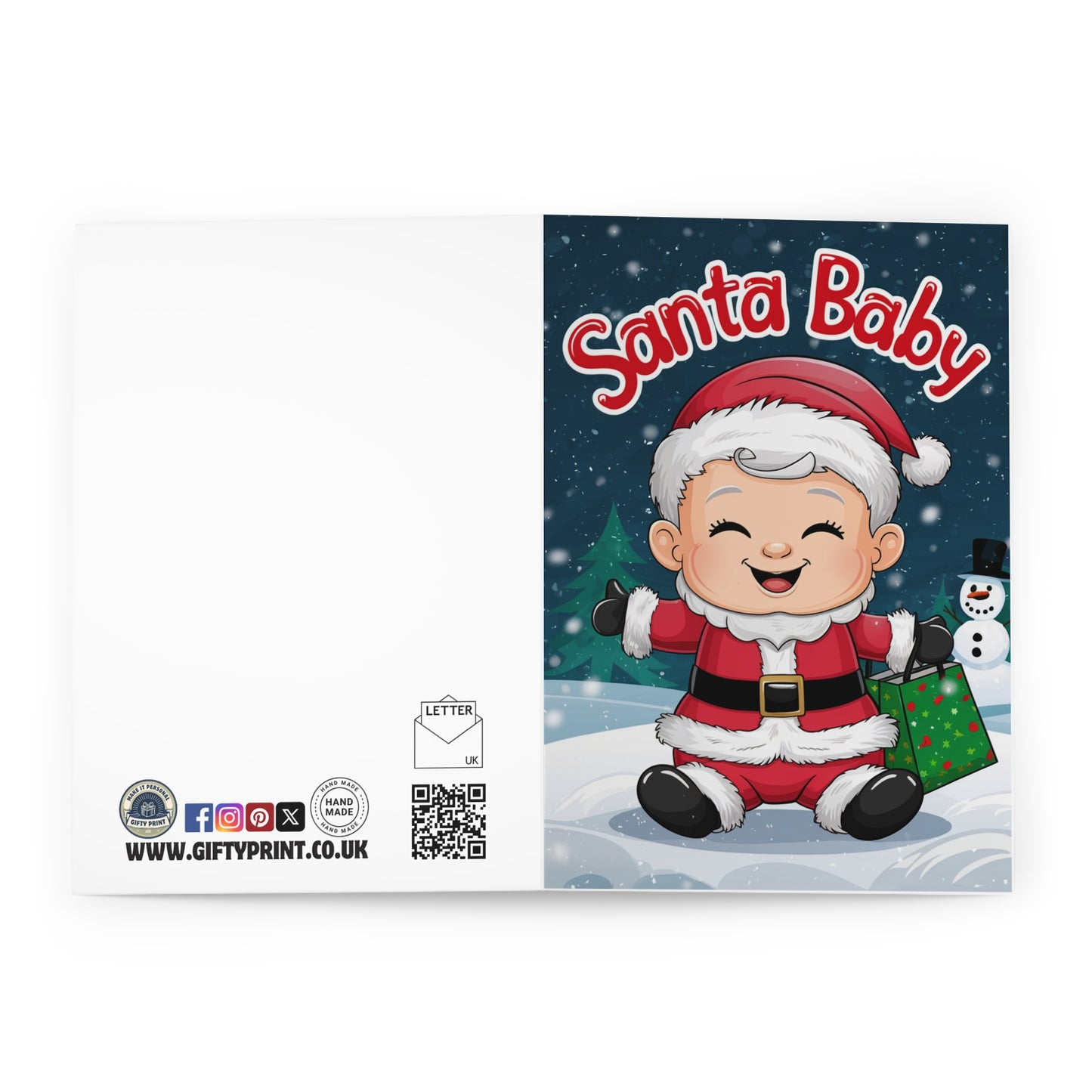 Christmas Card Santa Baby Funny Baby Card open