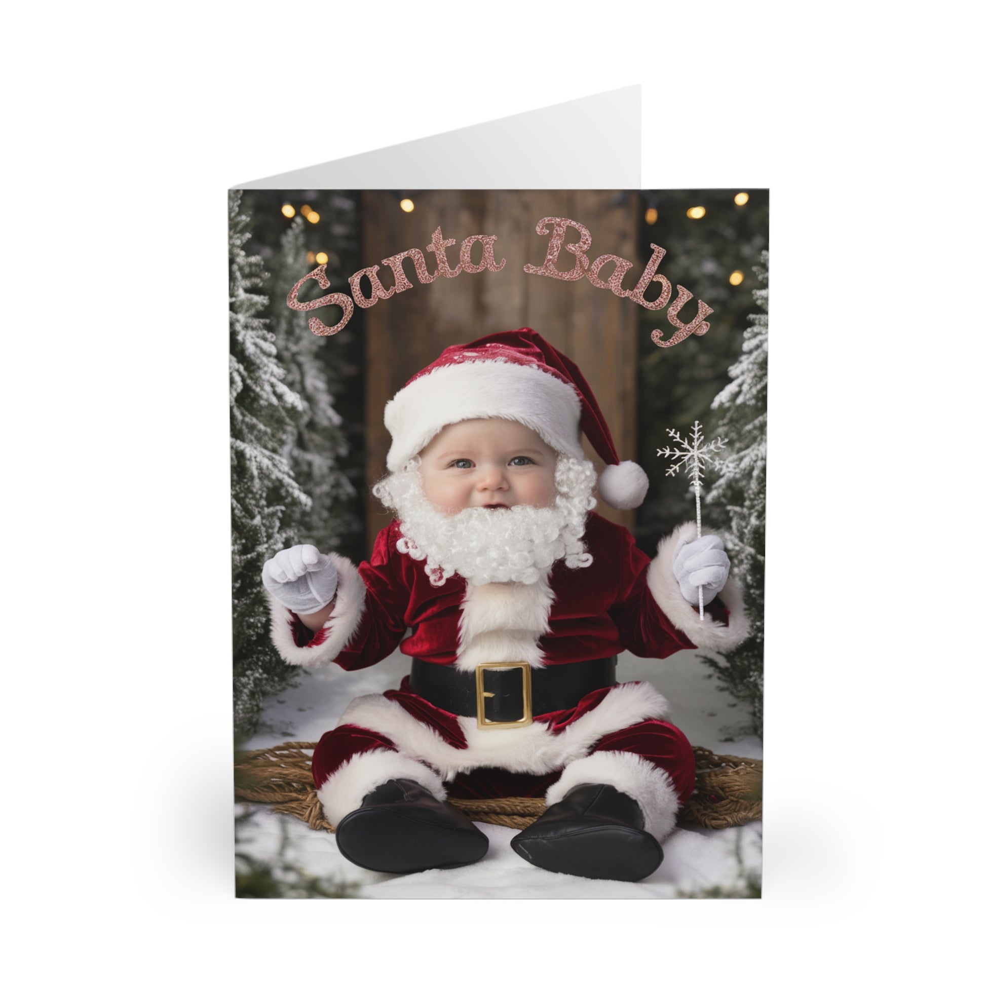 Christmas Card Santa Baby Cute Baby Christmas Card front