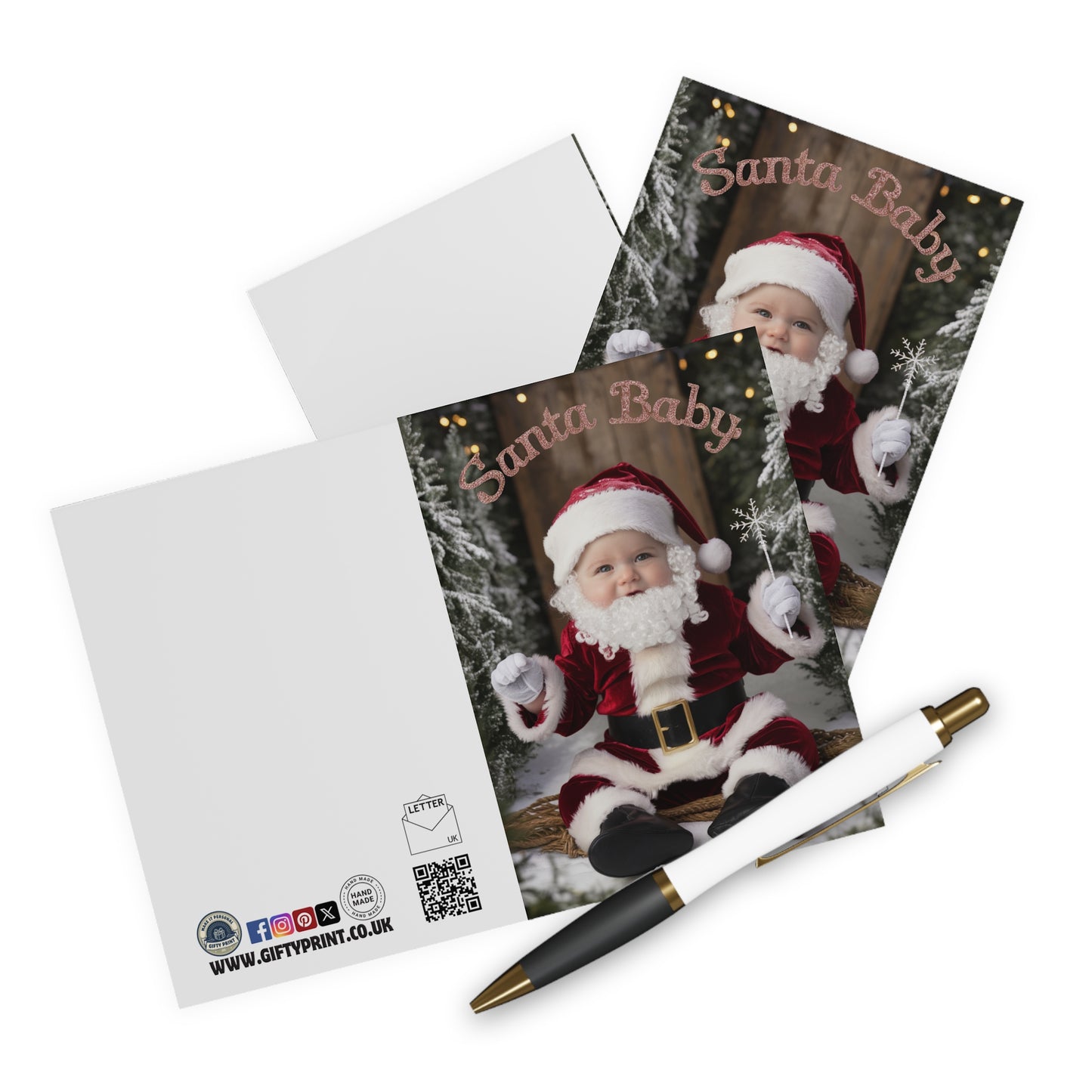 Christmas Card Santa Baby Cute Baby Christmas Card context