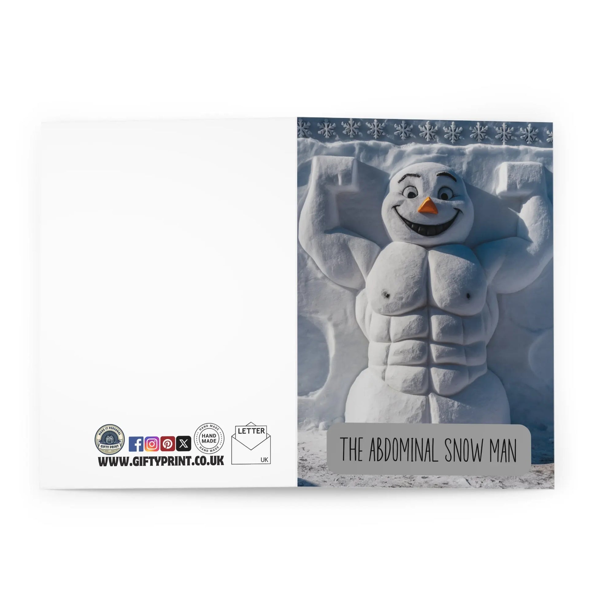 open view of Christmas Card The Abdominal Snow Man