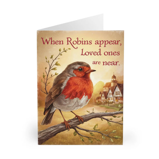 front Christmas Card When Robins Appear Loved Ones Are Near