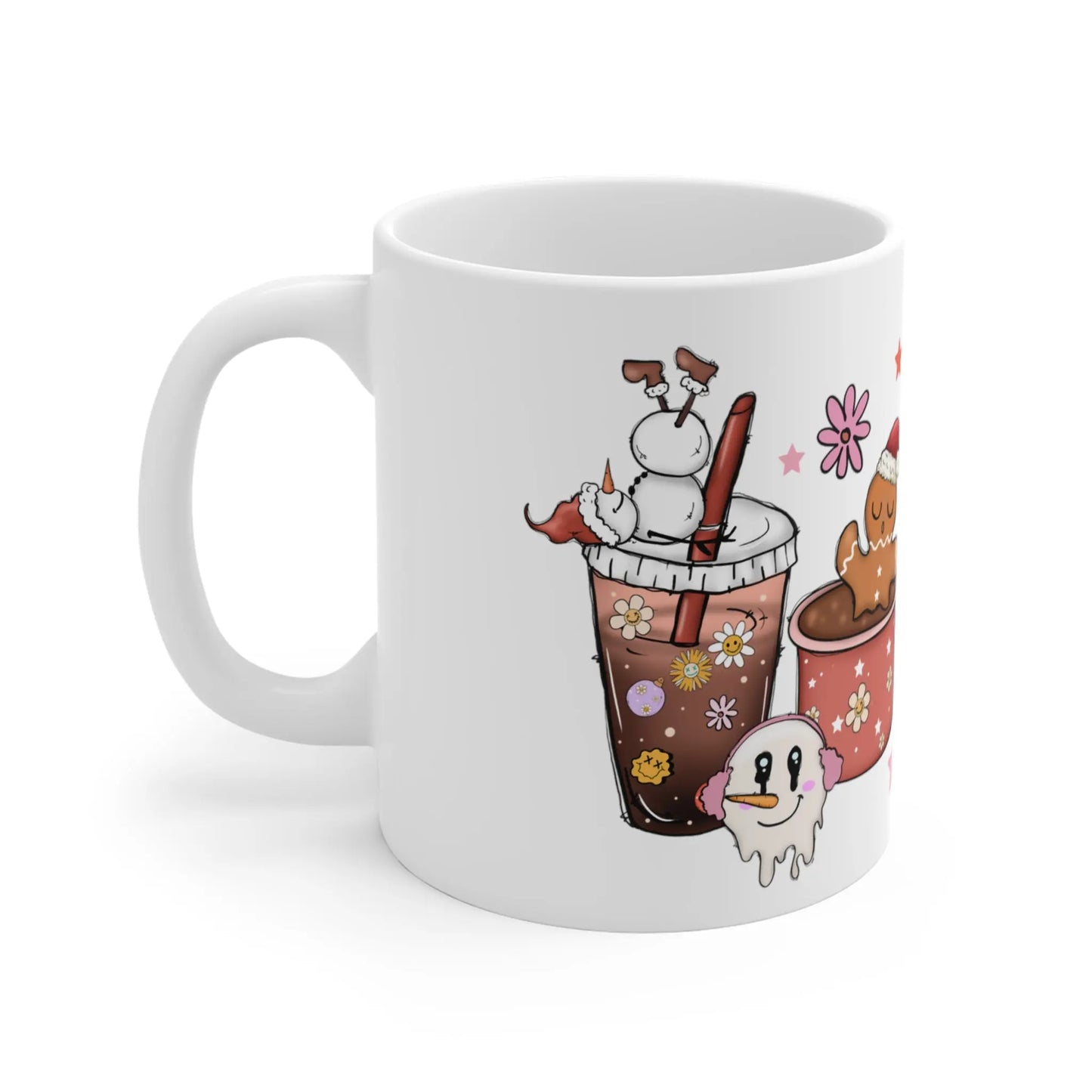 left side Christmas Mug Retro Coffee Hot Coco Style