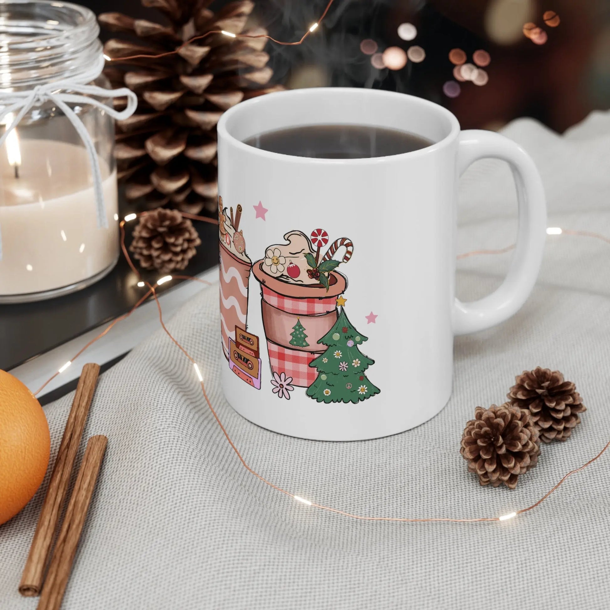 context Christmas Mug Retro Coffee Hot Coco Style