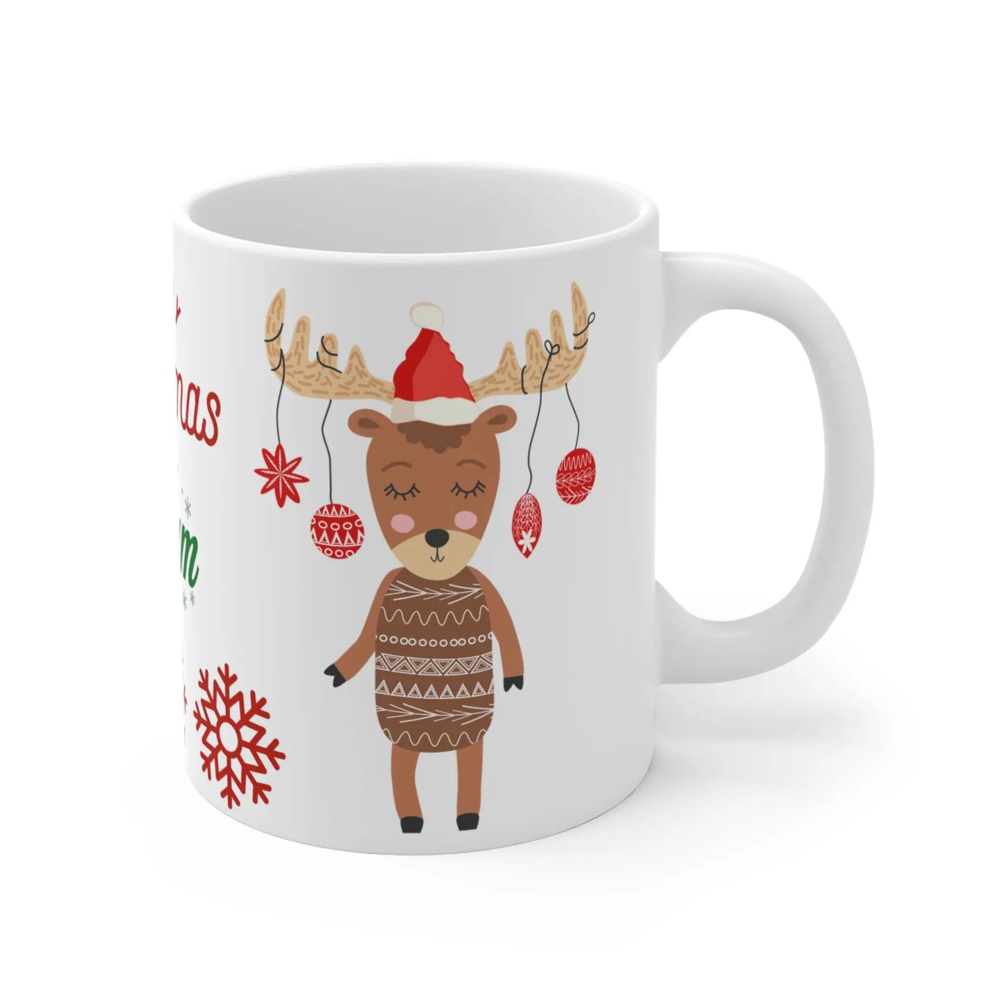 right side Christmas Mug Merry Christmas Mum Reindeer