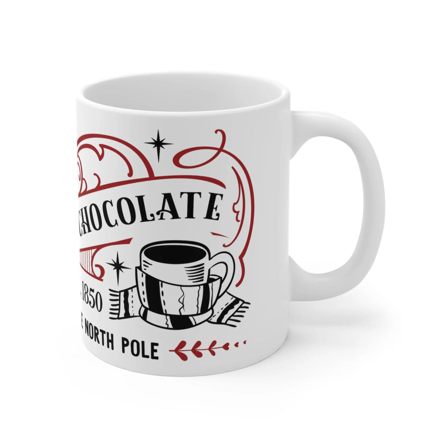 right side of Christmas Mug Santa Approved Hot Chocolate Mug