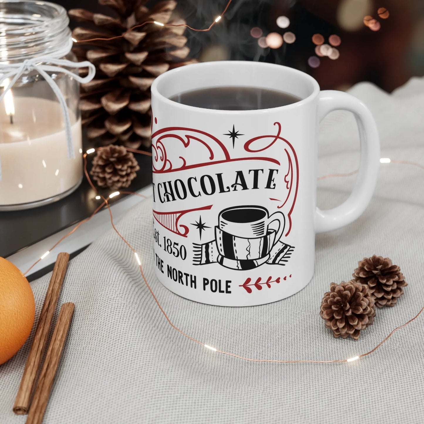 context Christmas Mug Santa Approved Hot Chocolate Mug