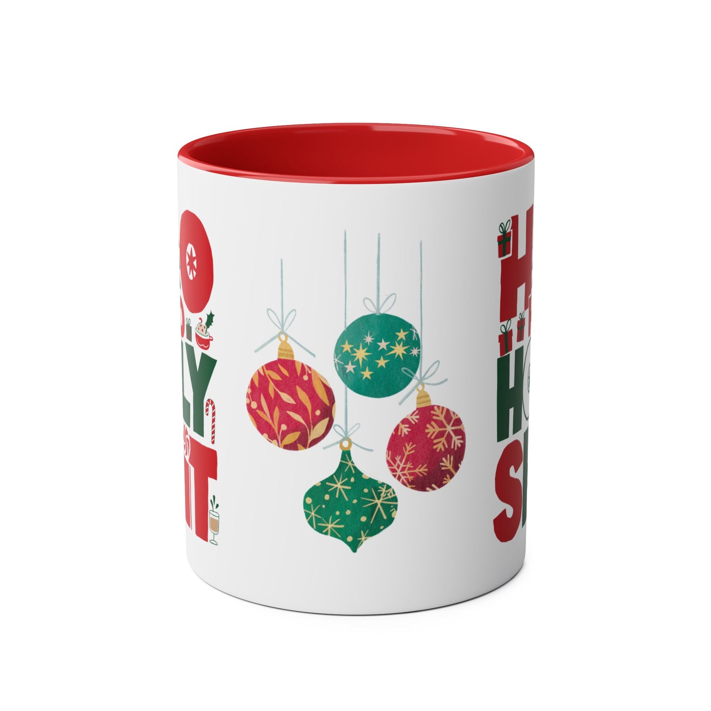 Front Christmas Red Mug Ho Ho Holy Shit