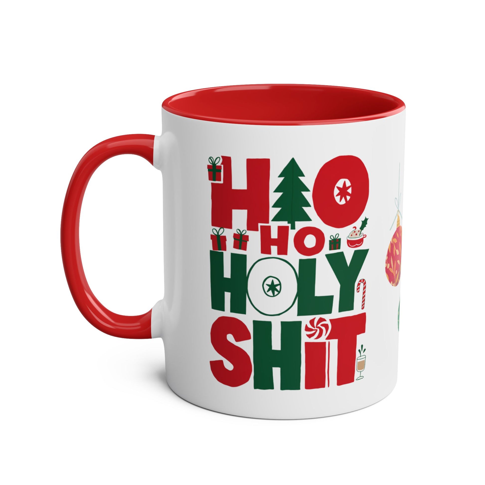 Left Christmas Red Mug Ho Ho Holy Shit