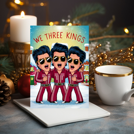 Funny Christmas Card We Three Kings Elvis