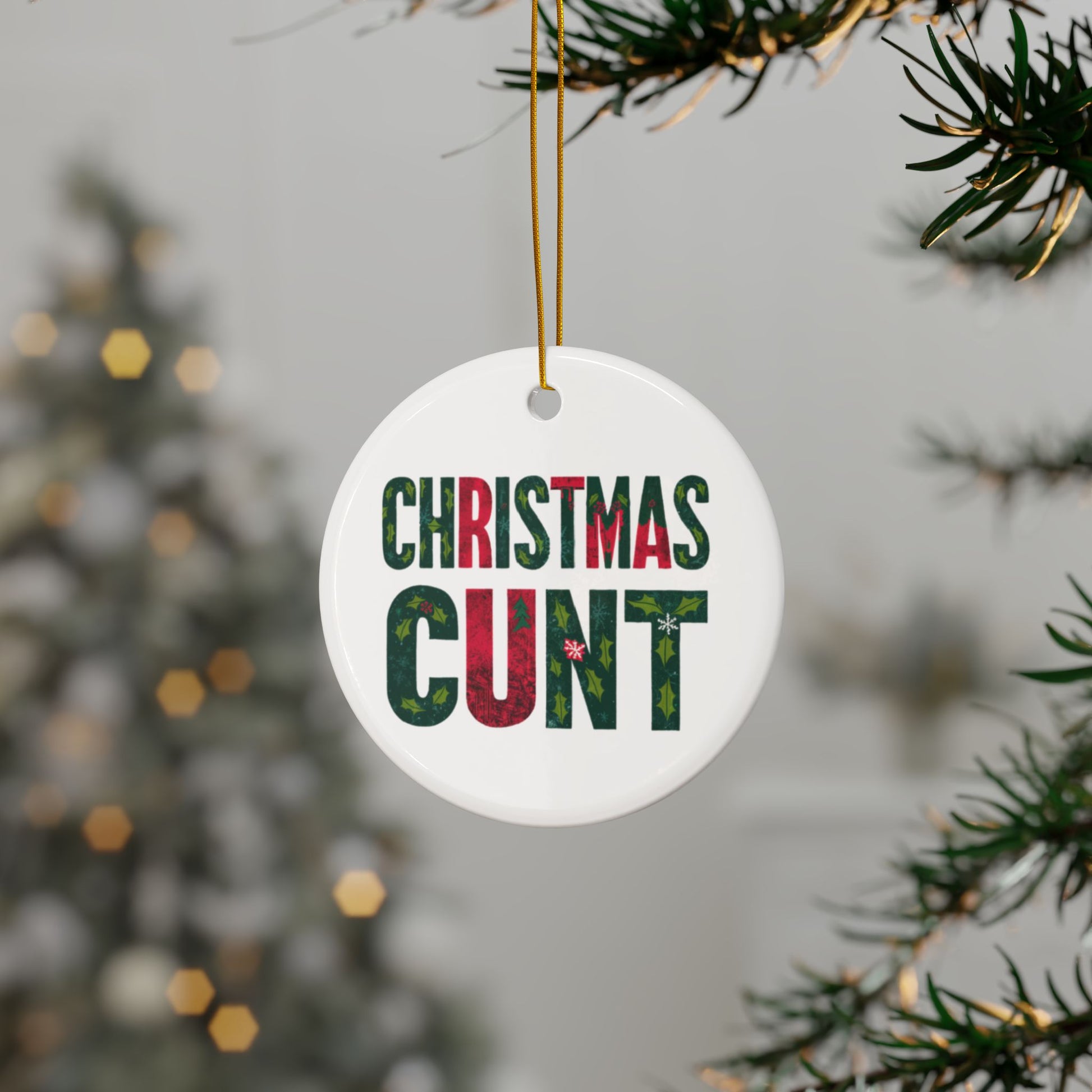 Tree Christmas Cunt Rude Christmas Tree Bauble