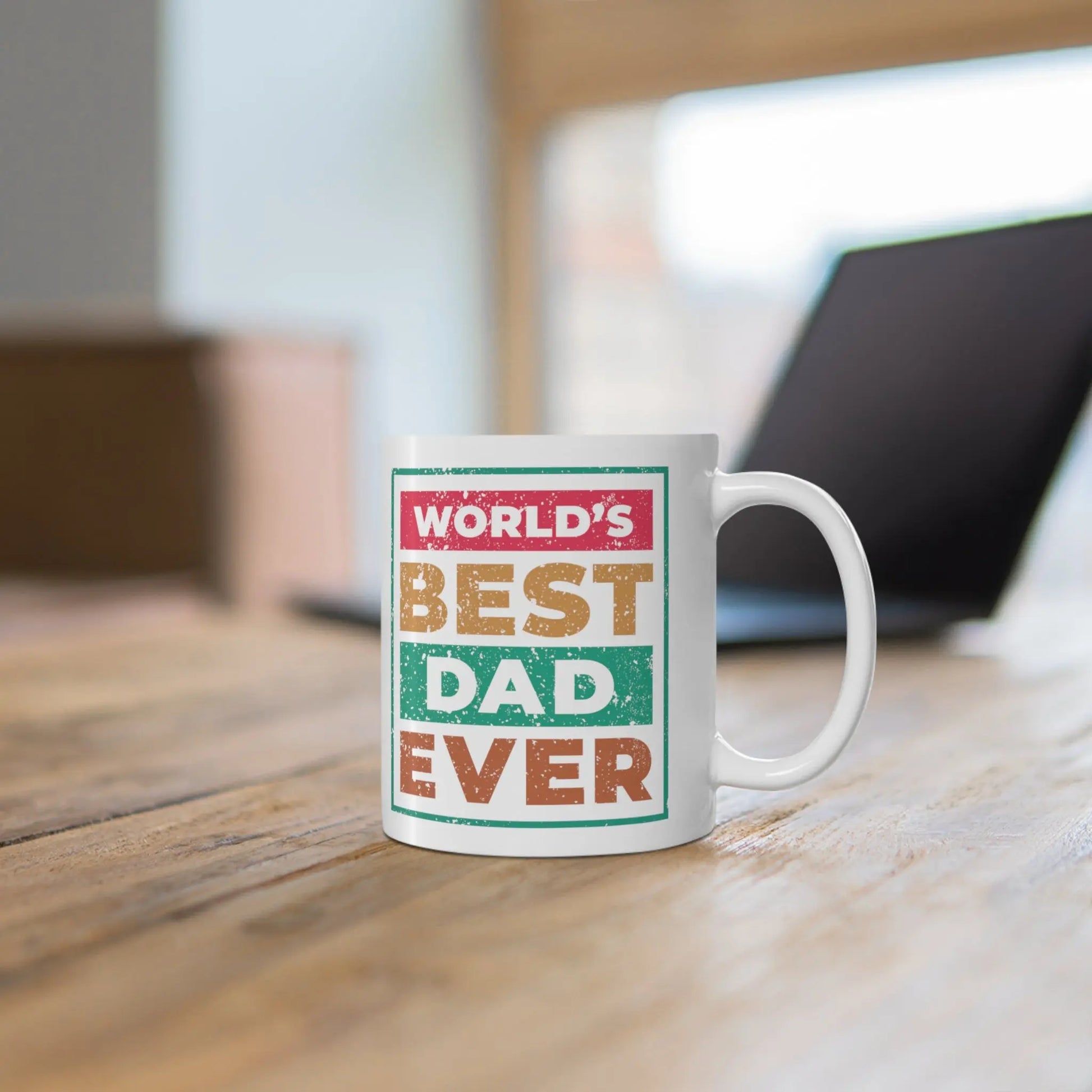 Context View Of Fathers Day Mug Colour Blocks Best Dad Ever