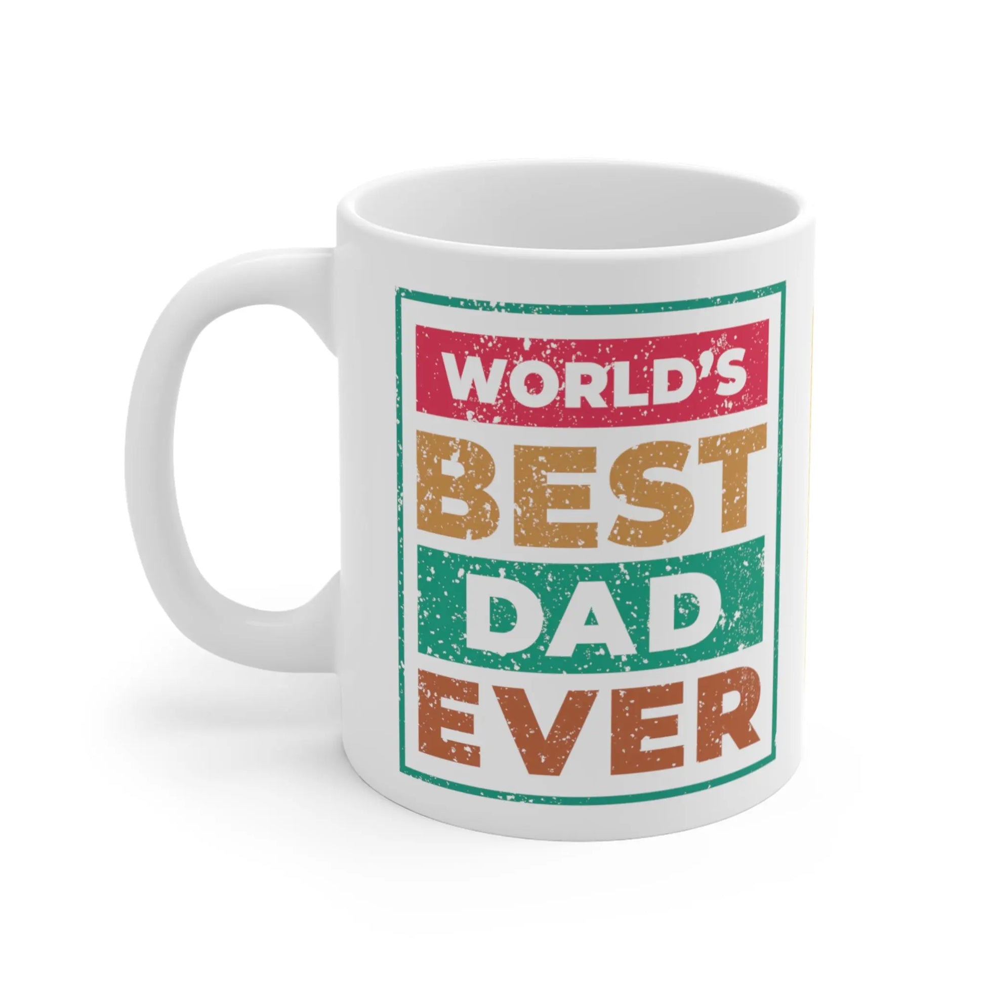 left side view of Fathers Day Mug Colour Blocks Best Dad Ever