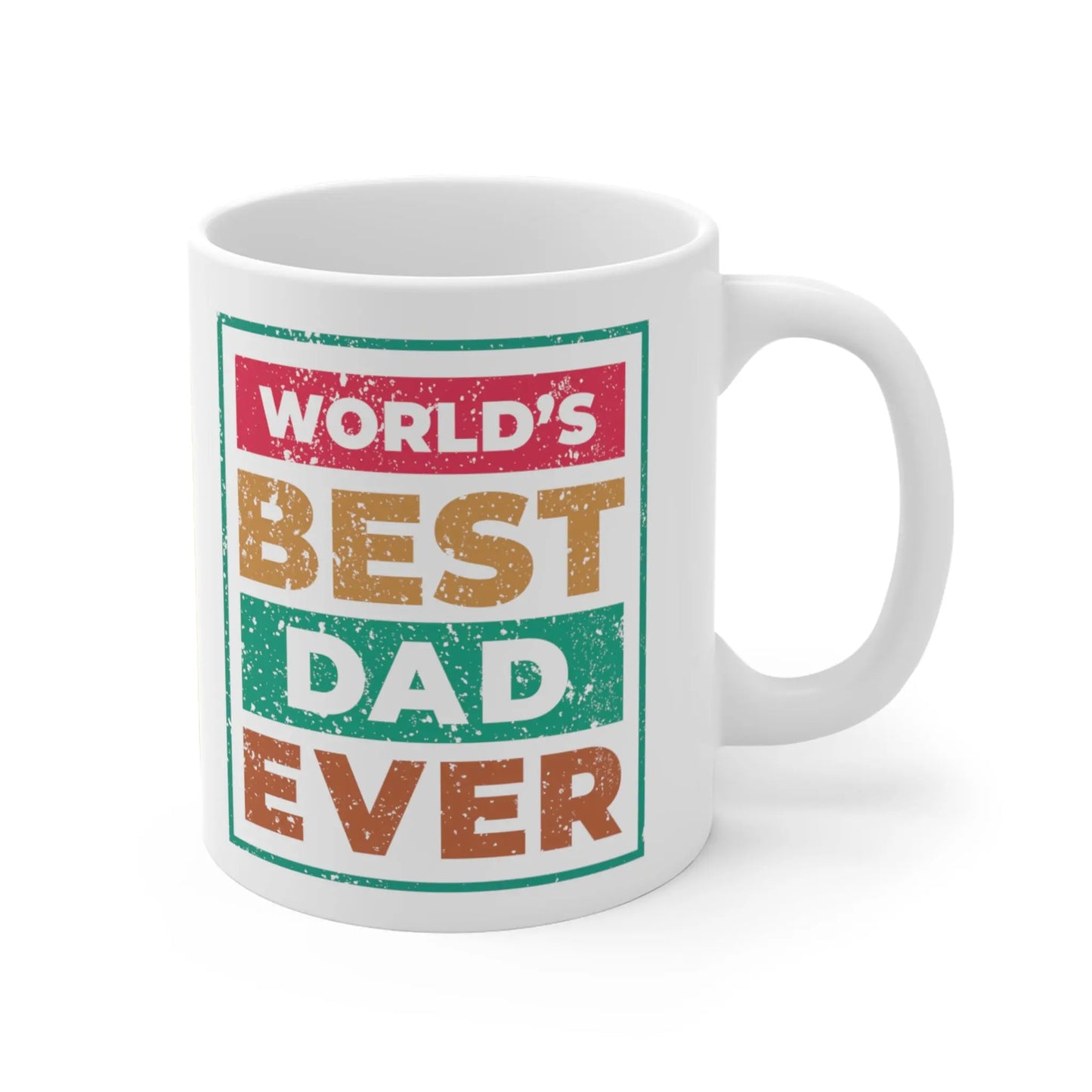 close up of Fathers Day Mug Colour Blocks Best Dad Ever