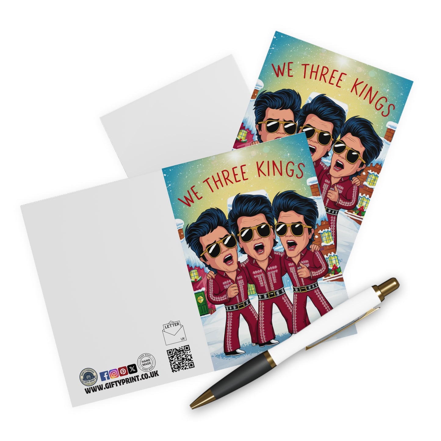 Context Funny Christmas Card We Three Kings Elvis