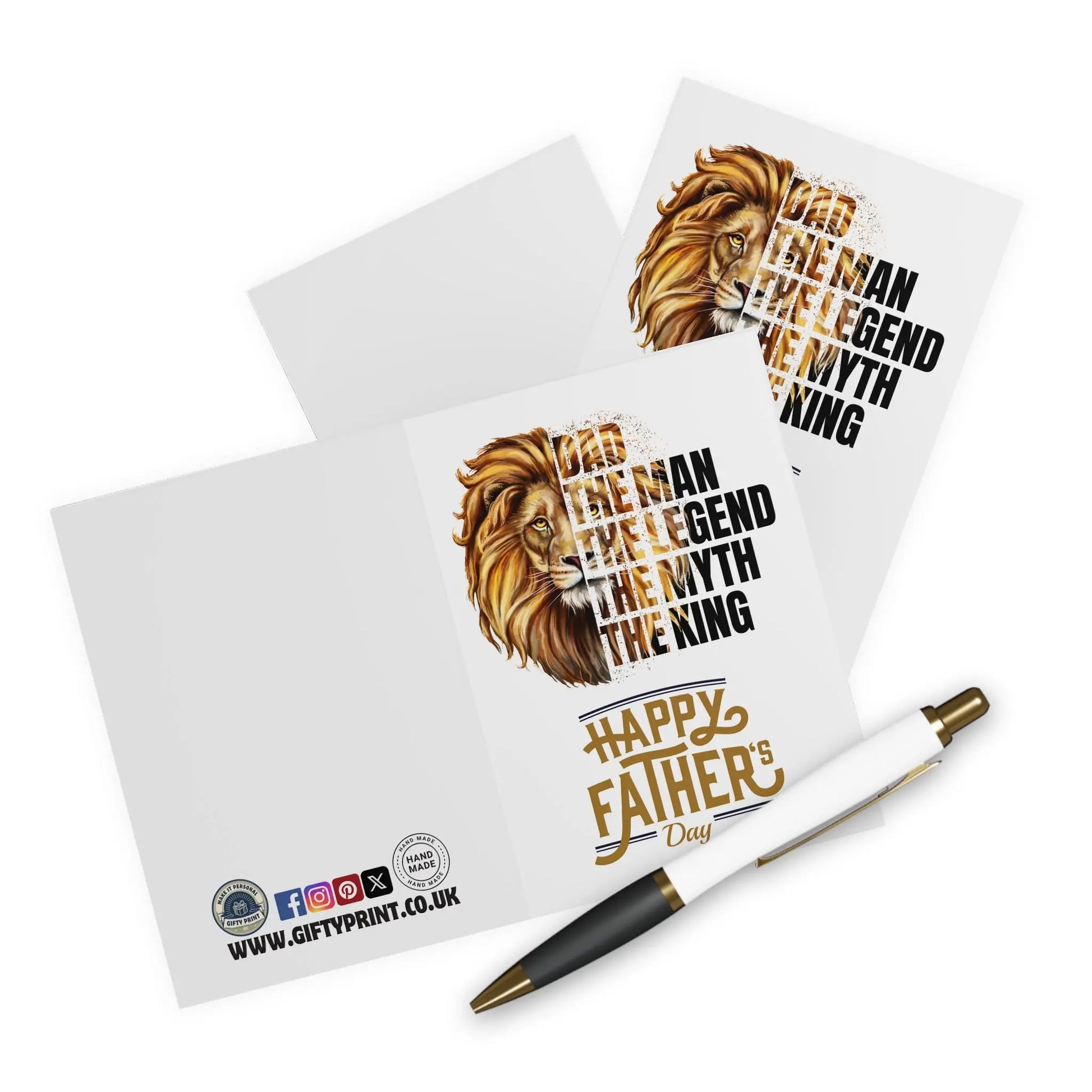 open view Fathers Day Card Man Myth Legend The King