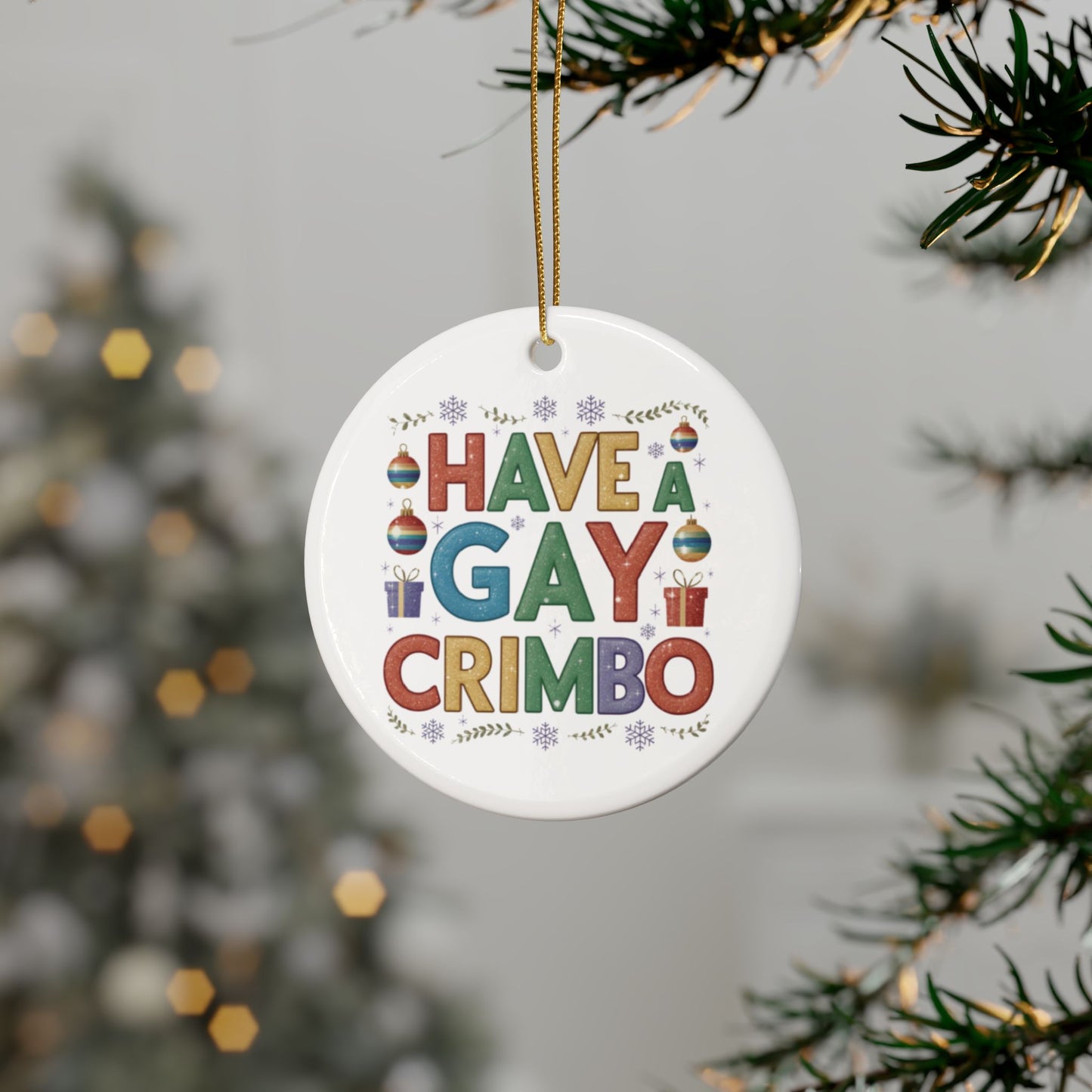 Tree Have A Gay Crimbo Gay Ceramic Christmas Tree Bauble