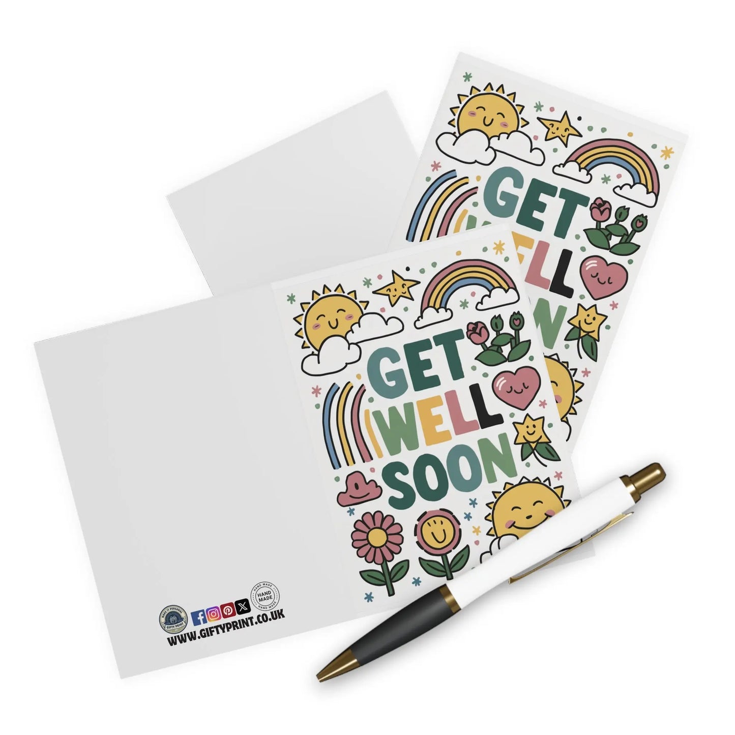 Context view of Get Well Soon Card Sunshine Flowers & Rainbows