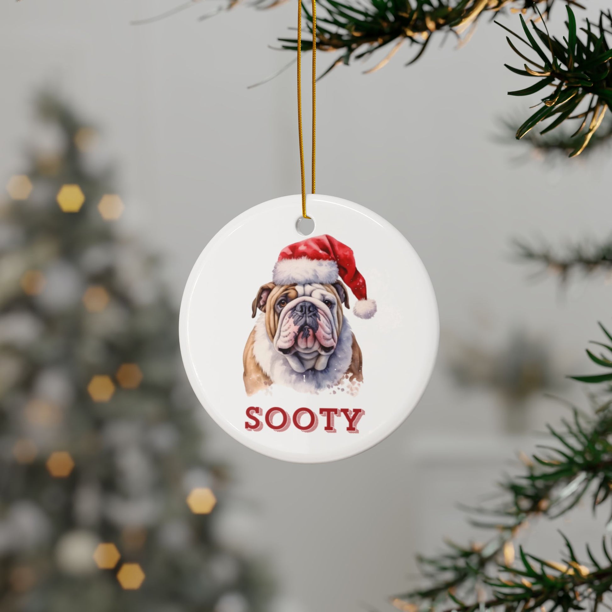 Tree Personalised Bulldog Christmas Tree Bauble