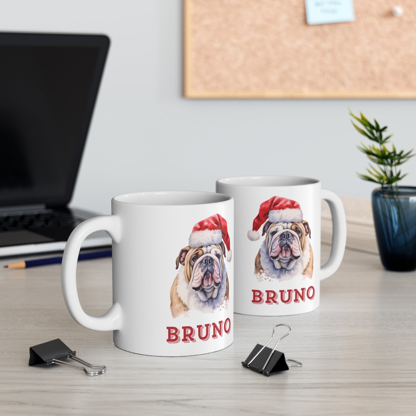 Sides Personalised Dog Lovers Bulldog Christmas Gift Mug