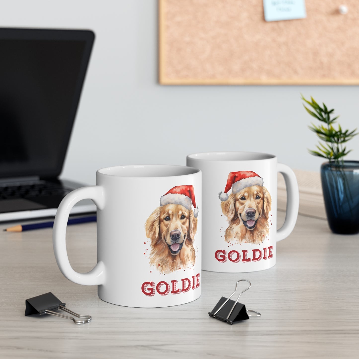 Personalised Dog Lovers Golden Retriever Christmas Gift Mug