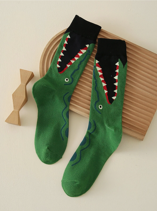 Crocodile Leg Eating Crew Socks Unisex