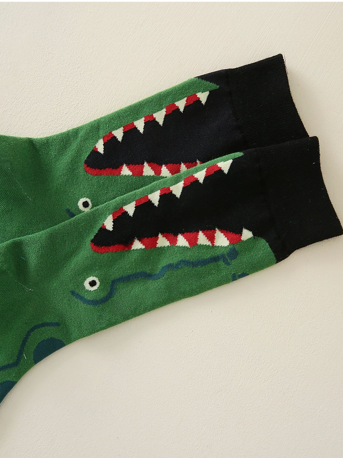 Crocodile Leg Eating Crew Socks Unisex