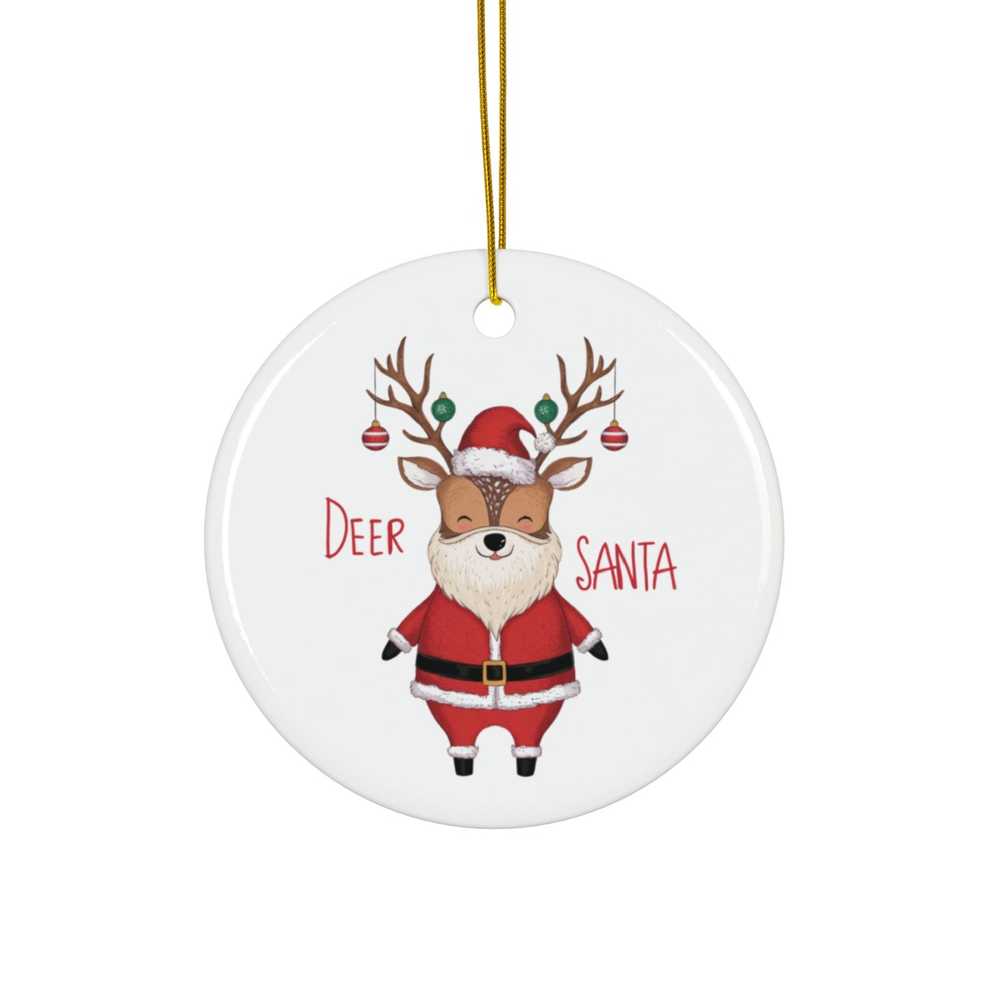 Deer Santa Deer Christmas Tree Ornament