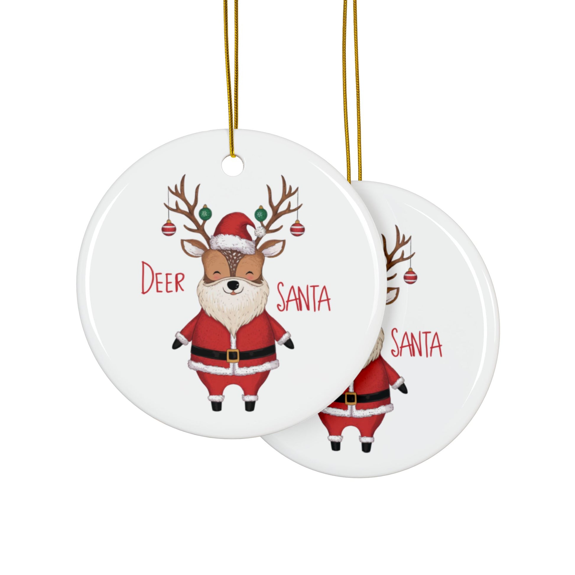 Context Deer Santa Deer Christmas Tree Ornament