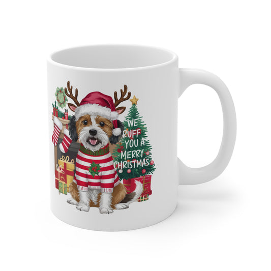 Dog Christmas Mug We Ruff You A Merry Christmas right