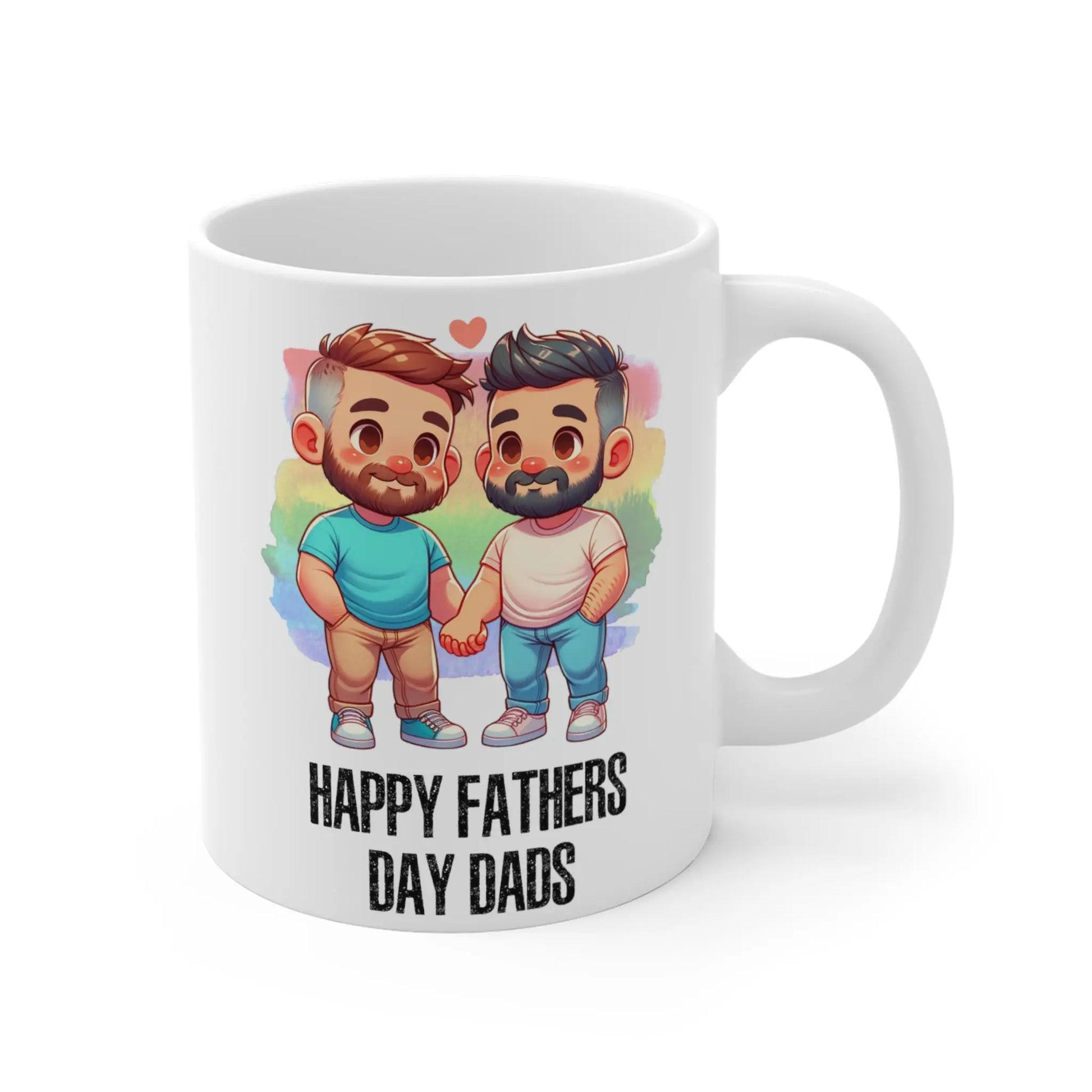 Right side view of Fathers Day Mug Gay Dads Happy Fathers Day