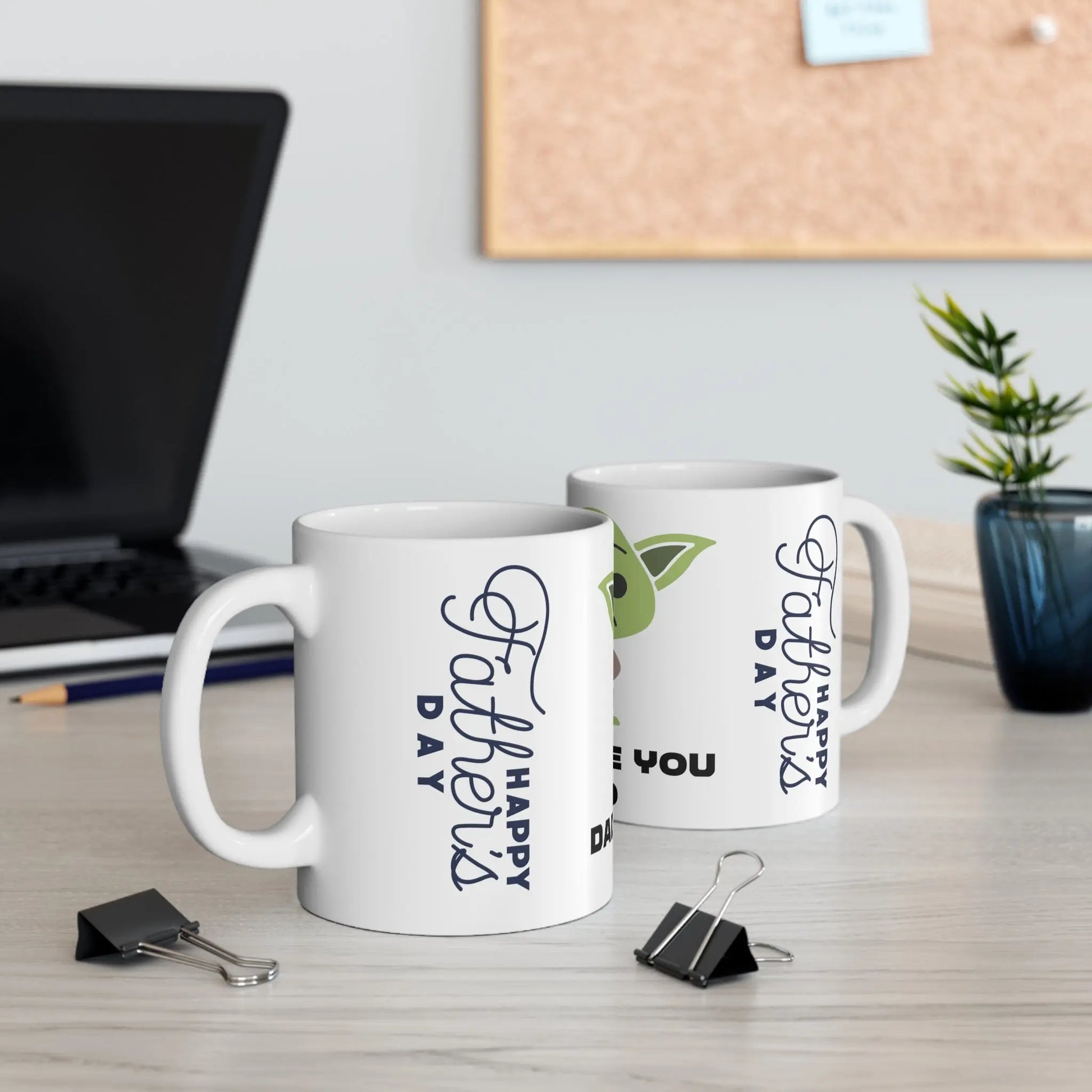 sides view of Fathers Day Mug Yoda Dad Love You I Do