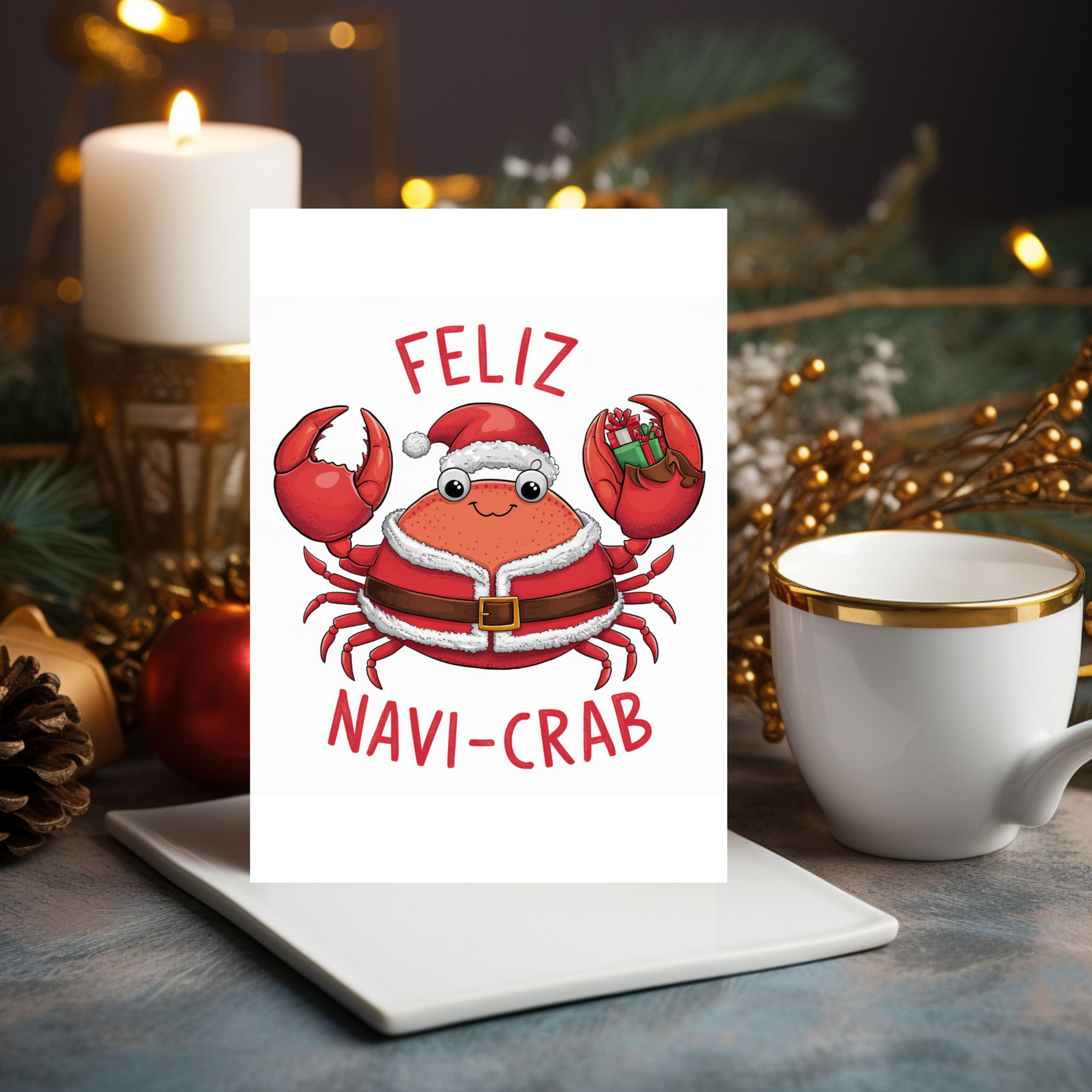 Funny Christmas Card Feliz Navi Crab 