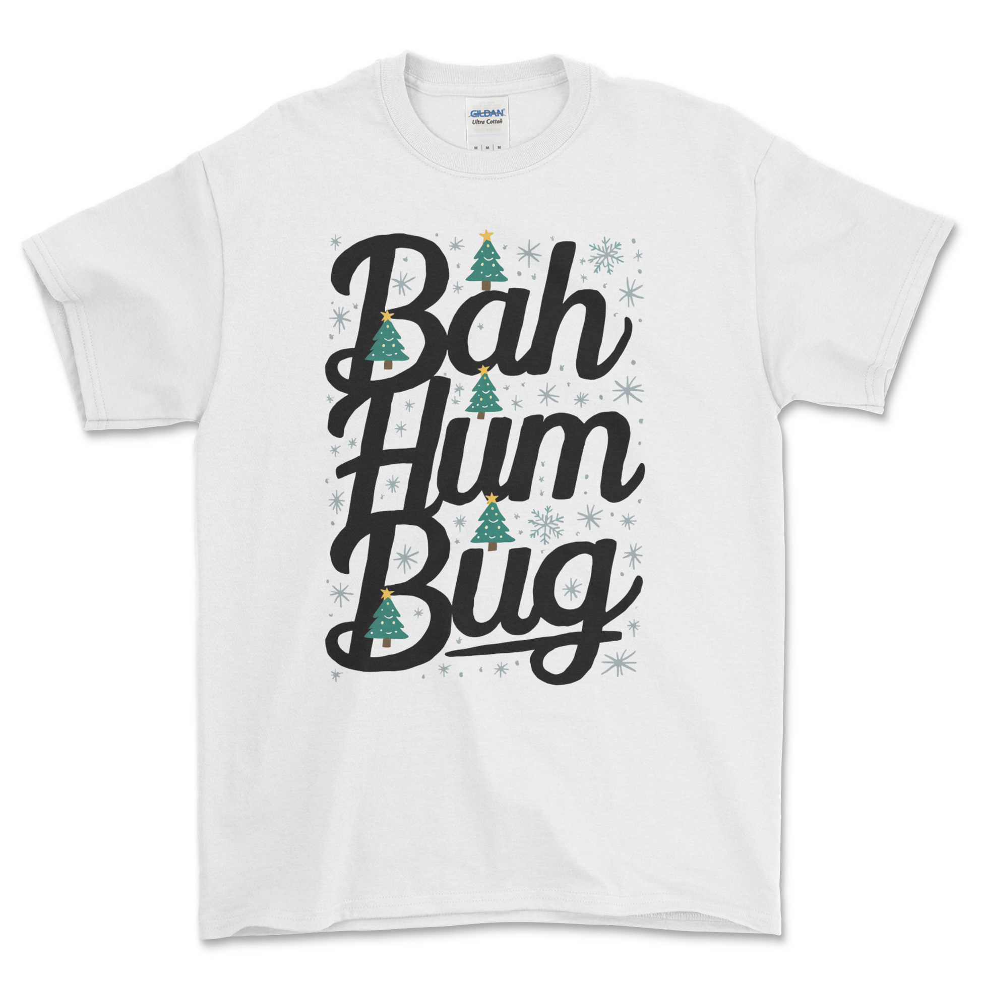 White Christmas T Shirt Bah Hum Bug