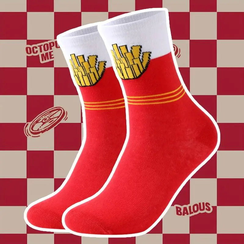 French Fries In A Box Novelty Socks 1 Pair