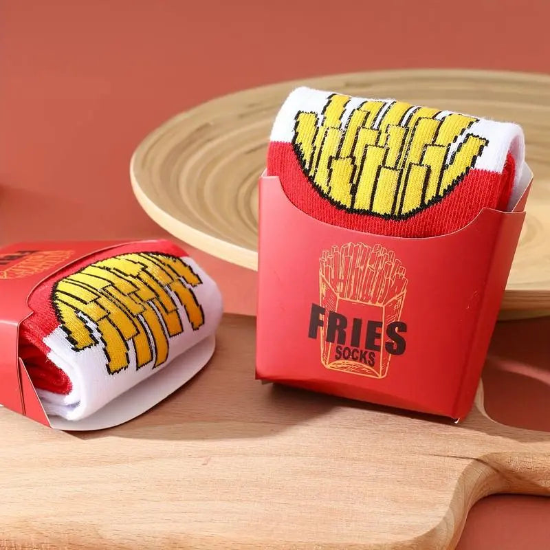 French Fries In A Box Novelty Socks 1 Pair