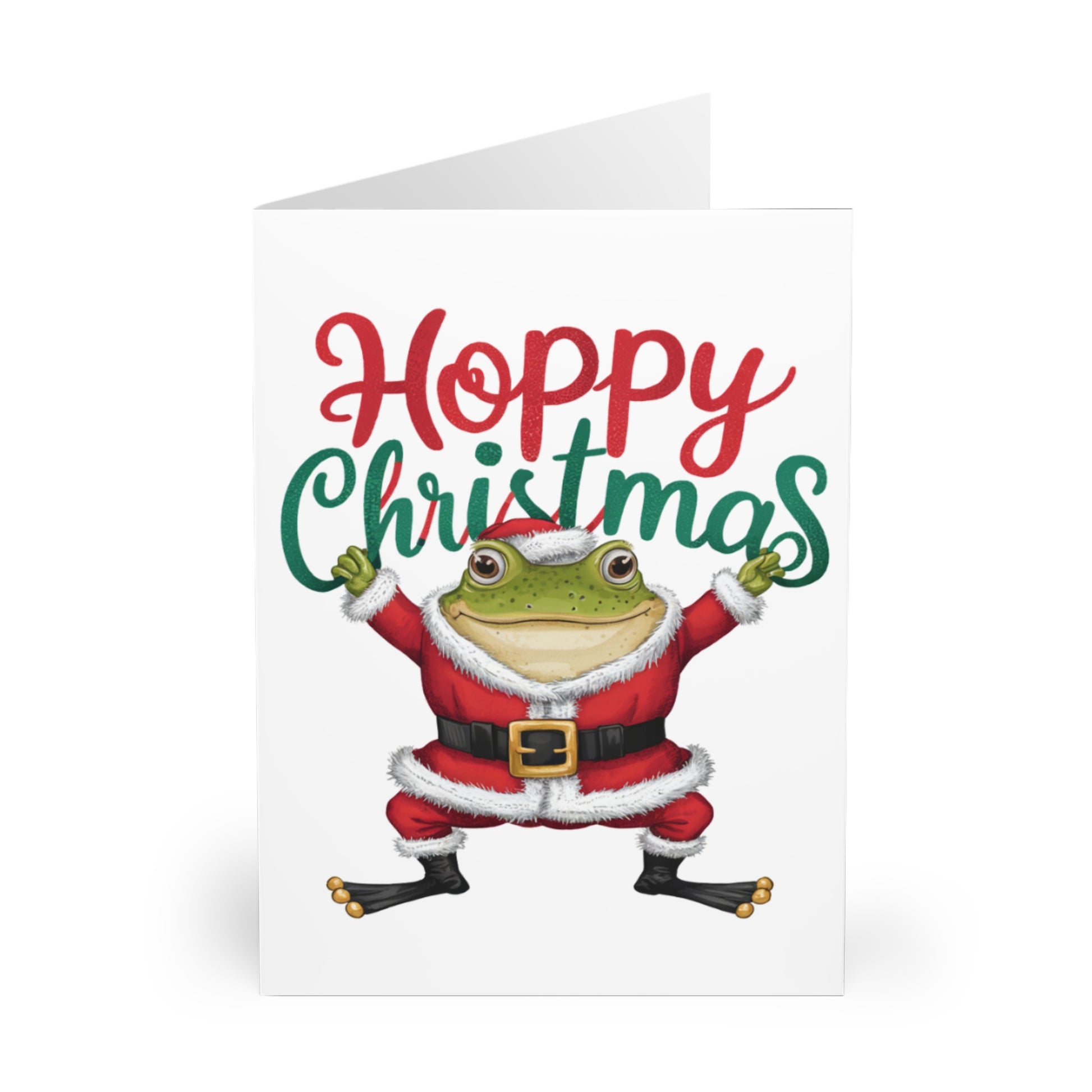 Front Frog Hoppy Christmas Christmas Card