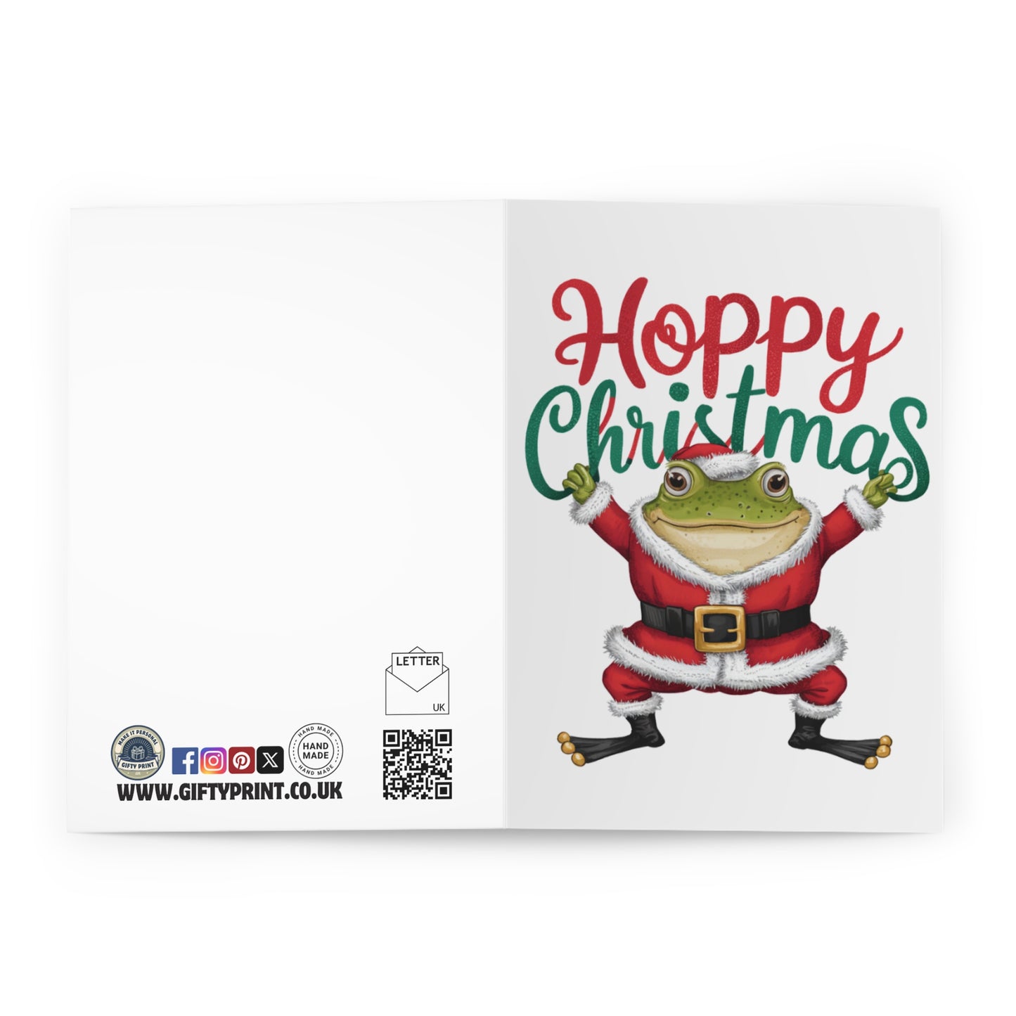 Open Frog Hoppy Christmas Christmas Card