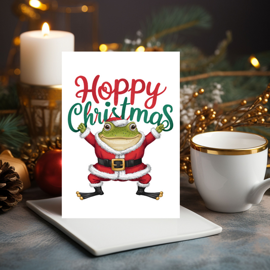 Frog Hoppy Christmas Christmas Card