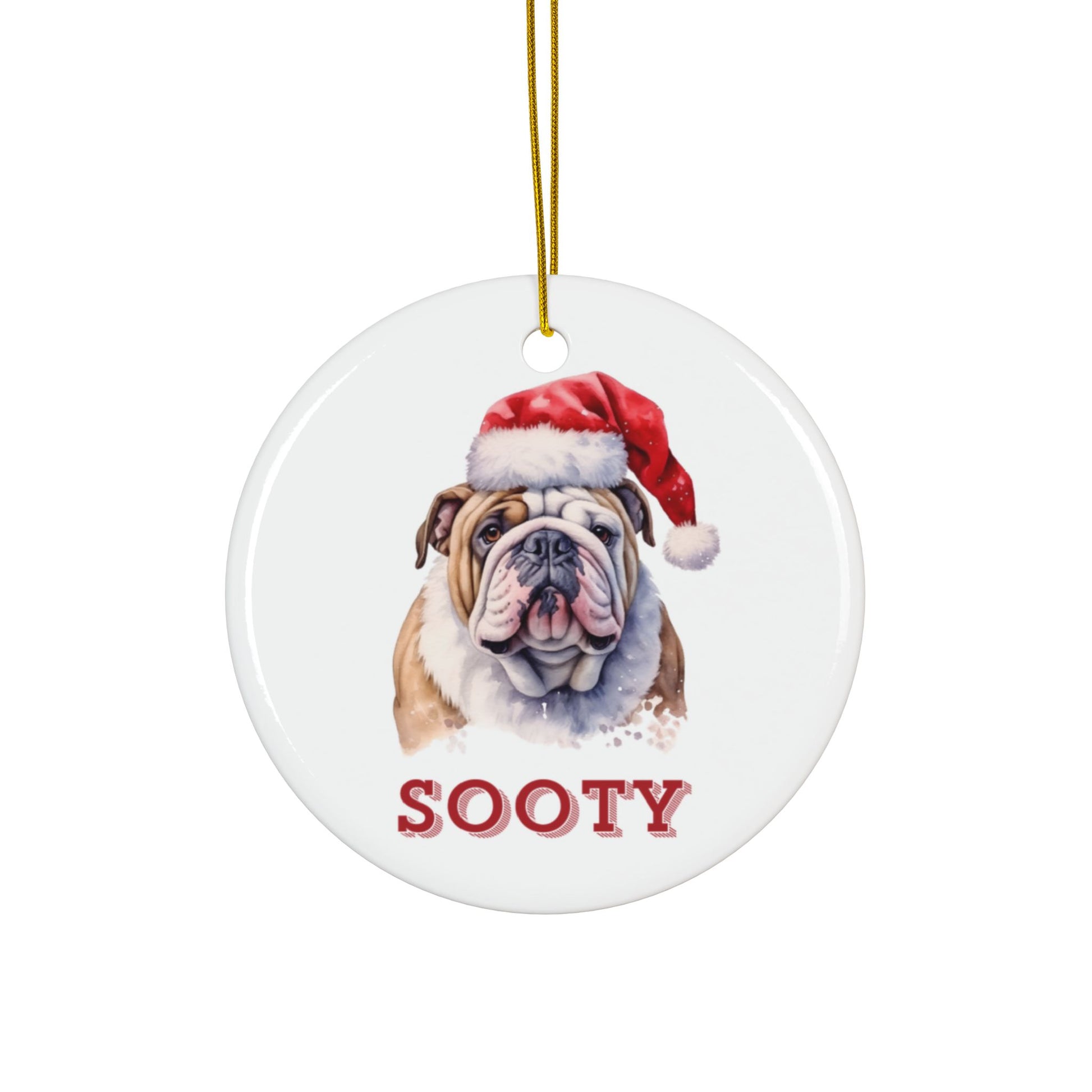 Personalised Bulldog Christmas Tree Bauble