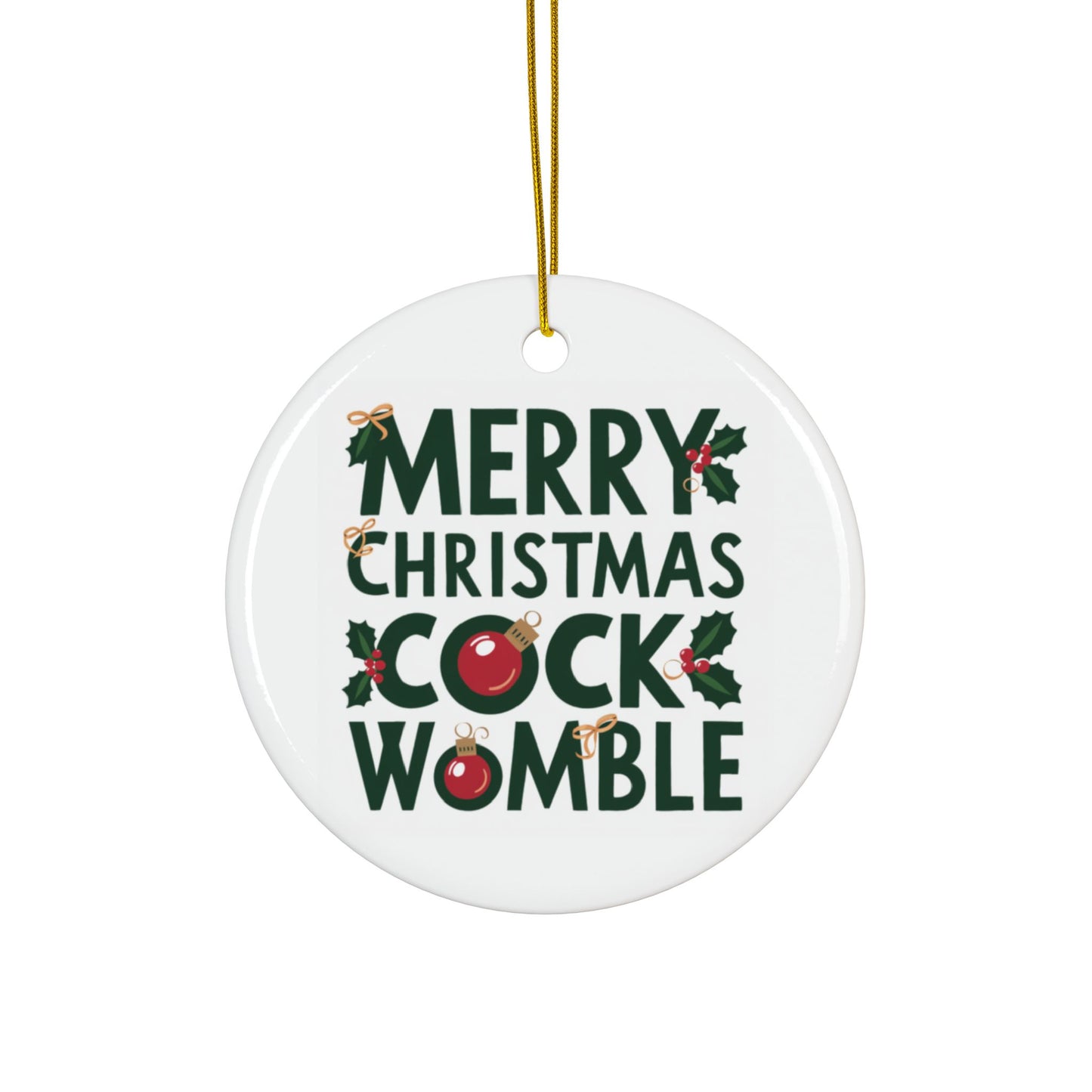 Merry Christmas Cock Womble Christmas Tree Bauble