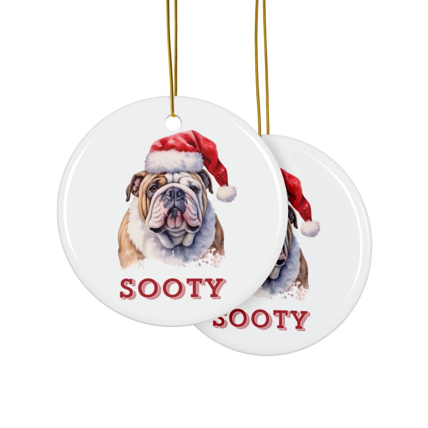 Context Personalised Bulldog Christmas Tree Bauble