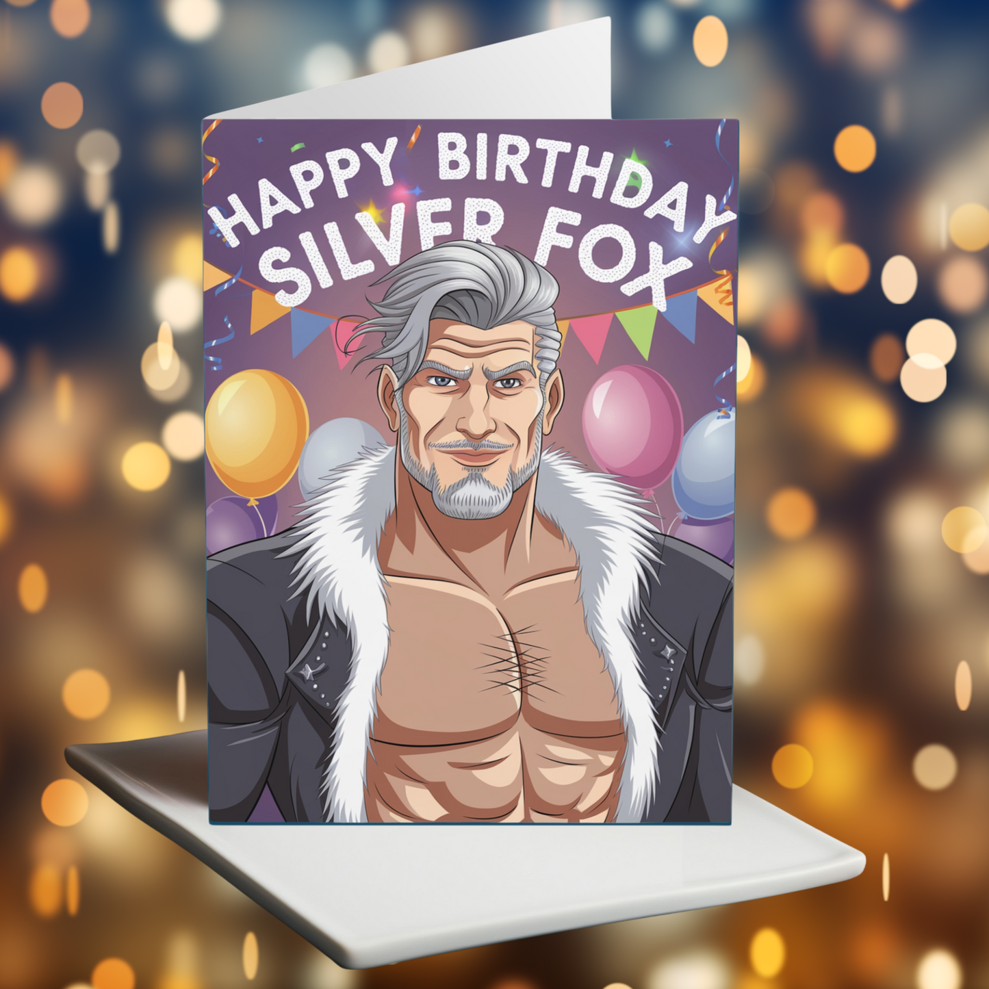 Funny Birthday Card Happy Birthday Silver Fox 