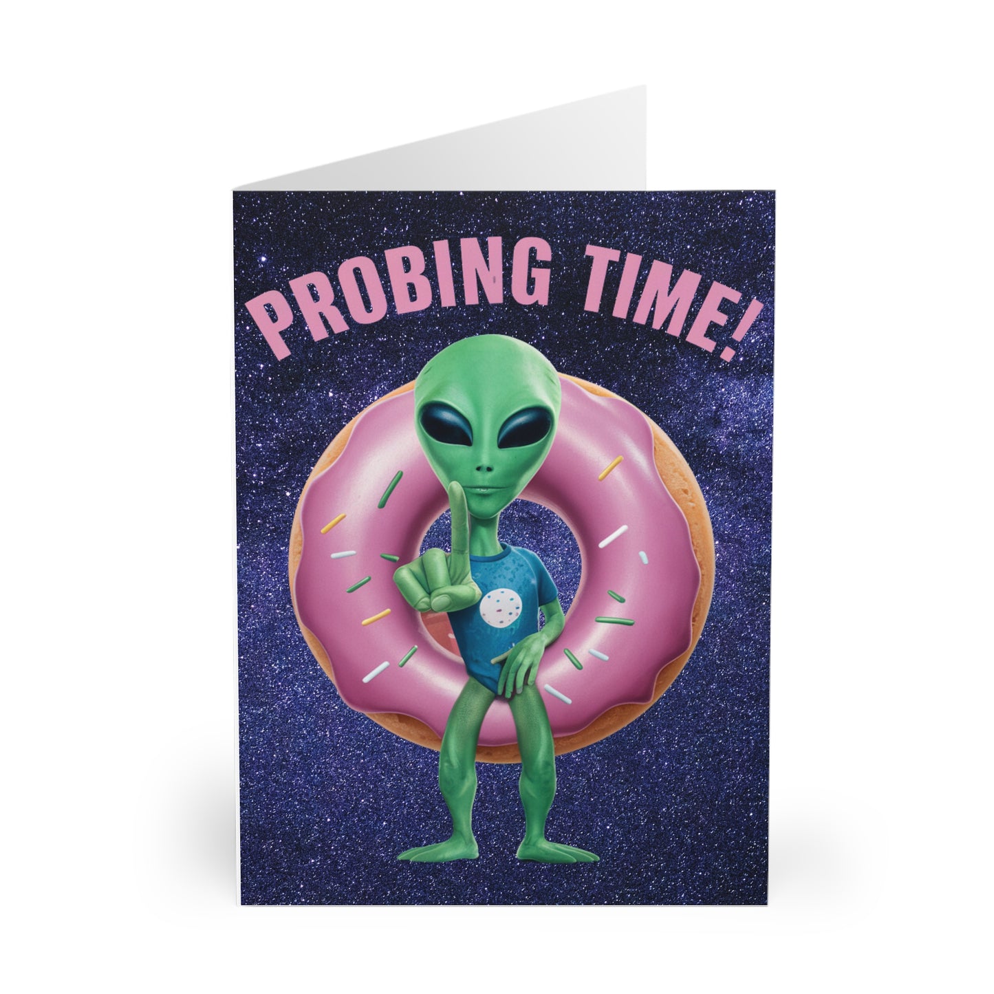 Funny Birthday Card Paul The Alien It's Probing Time front